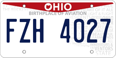 OH license plate FZH4027