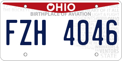 OH license plate FZH4046