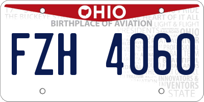 OH license plate FZH4060