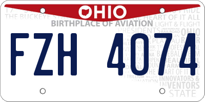 OH license plate FZH4074