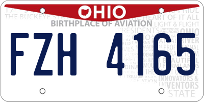 OH license plate FZH4165