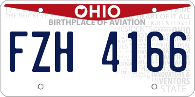 OH license plate FZH4166