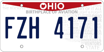 OH license plate FZH4171