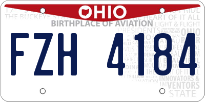 OH license plate FZH4184