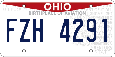 OH license plate FZH4291