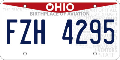 OH license plate FZH4295