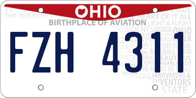 OH license plate FZH4311