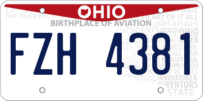 OH license plate FZH4381