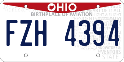 OH license plate FZH4394