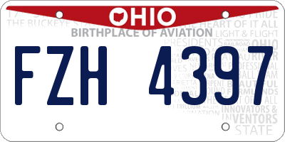 OH license plate FZH4397