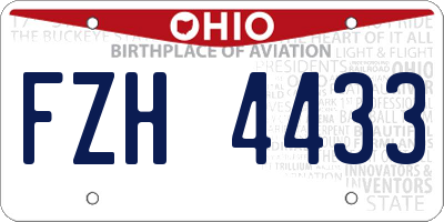 OH license plate FZH4433