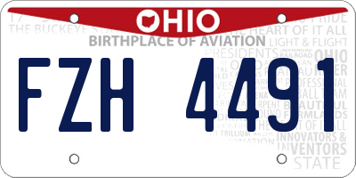 OH license plate FZH4491
