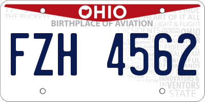 OH license plate FZH4562