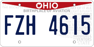 OH license plate FZH4615