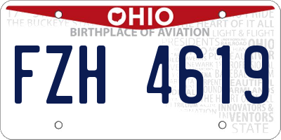 OH license plate FZH4619