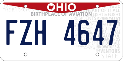 OH license plate FZH4647