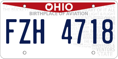 OH license plate FZH4718