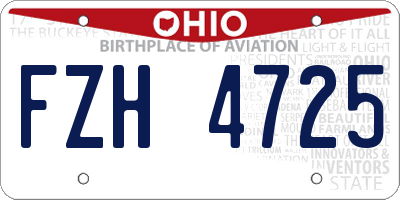 OH license plate FZH4725