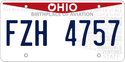 OH license plate FZH4757