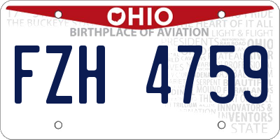 OH license plate FZH4759