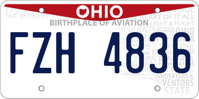 OH license plate FZH4836