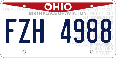 OH license plate FZH4988