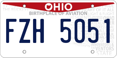 OH license plate FZH5051