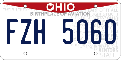 OH license plate FZH5060