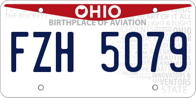 OH license plate FZH5079