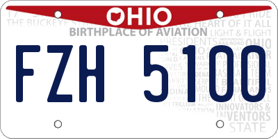 OH license plate FZH5100
