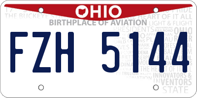 OH license plate FZH5144