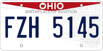 OH license plate FZH5145