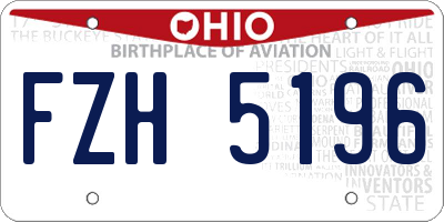 OH license plate FZH5196