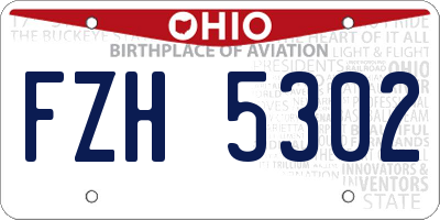 OH license plate FZH5302