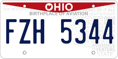 OH license plate FZH5344