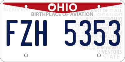 OH license plate FZH5353