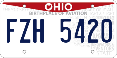 OH license plate FZH5420