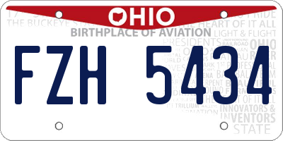OH license plate FZH5434