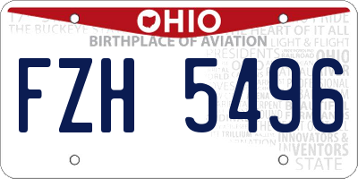 OH license plate FZH5496