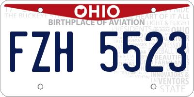 OH license plate FZH5523