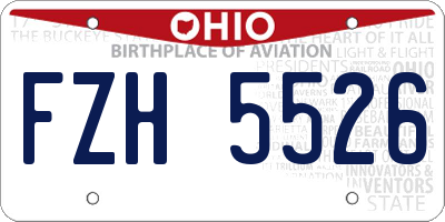 OH license plate FZH5526