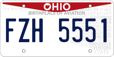 OH license plate FZH5551