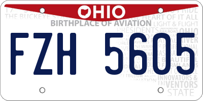 OH license plate FZH5605
