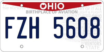 OH license plate FZH5608