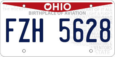 OH license plate FZH5628