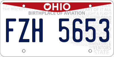 OH license plate FZH5653