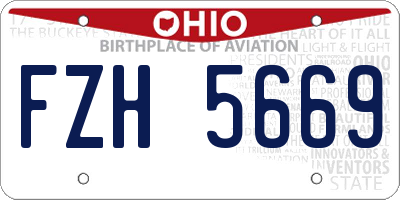 OH license plate FZH5669