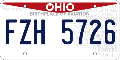 OH license plate FZH5726