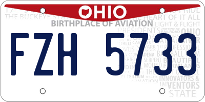 OH license plate FZH5733