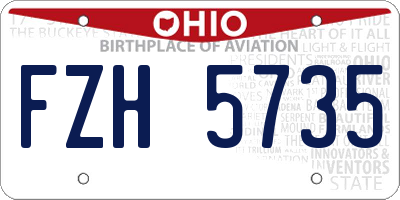 OH license plate FZH5735